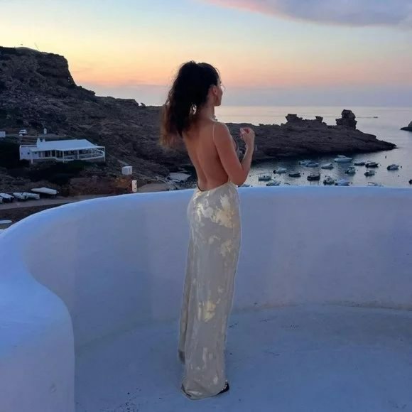 RARE METALLIC PRINT SLIP DRESS - Picture 13 of 16